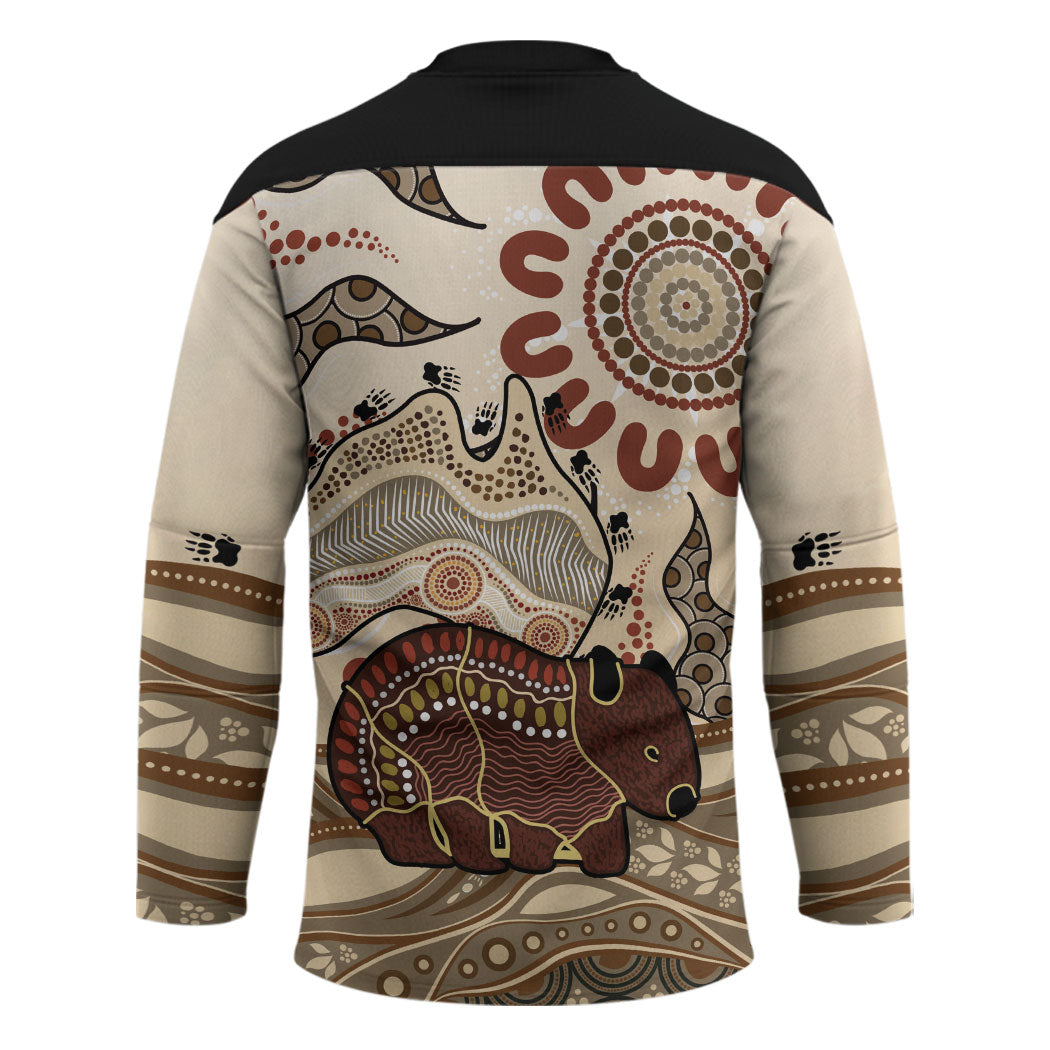 Australia Wombat Hockey Jersey Aussie Map Aboriginal Pattern