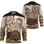 Australia Wombat Hockey Jersey Aussie Map Aboriginal Pattern