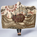Australia Wombat Hooded Blanket Aussie Map Aboriginal Pattern