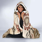 Australia Wombat Hooded Blanket Aussie Map Aboriginal Pattern