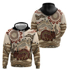 Australia Wombat Hoodie Aussie Map Aboriginal Pattern