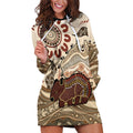 Australia Wombat Hoodie Dress Aussie Map Aboriginal Pattern