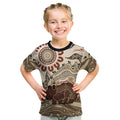 Australia Wombat Kid T Shirt Aussie Map Aboriginal Pattern