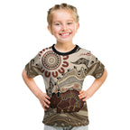 Australia Wombat Kid T Shirt Aussie Map Aboriginal Pattern