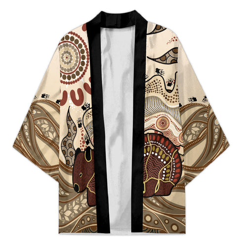 Australia Wombat Kimono Aussie Map Aboriginal Pattern