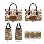 Australia Wombat Leather Bag Aussie Map Aboriginal Pattern