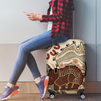 Australia Wombat Luggage Cover Aussie Map Aboriginal Pattern