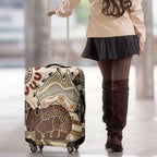 Australia Wombat Luggage Cover Aussie Map Aboriginal Pattern