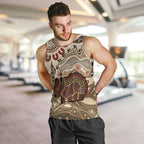 Australia Wombat Men Tank Top Aussie Map Aboriginal Pattern