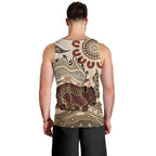 Australia Wombat Men Tank Top Aussie Map Aboriginal Pattern
