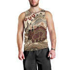 Australia Wombat Men Tank Top Aussie Map Aboriginal Pattern
