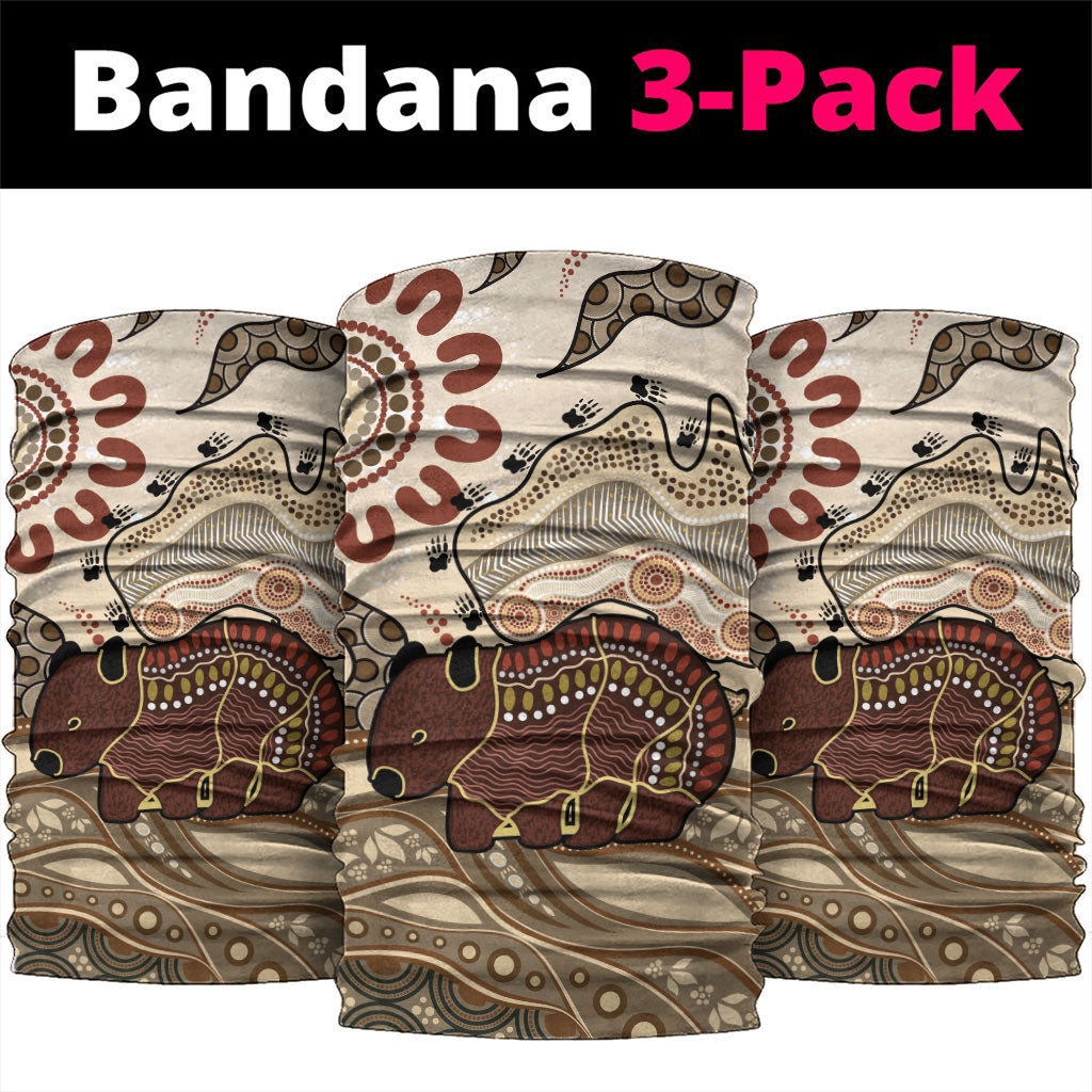 Australia Wombat Neck Gaiter Aussie Map Aboriginal Pattern