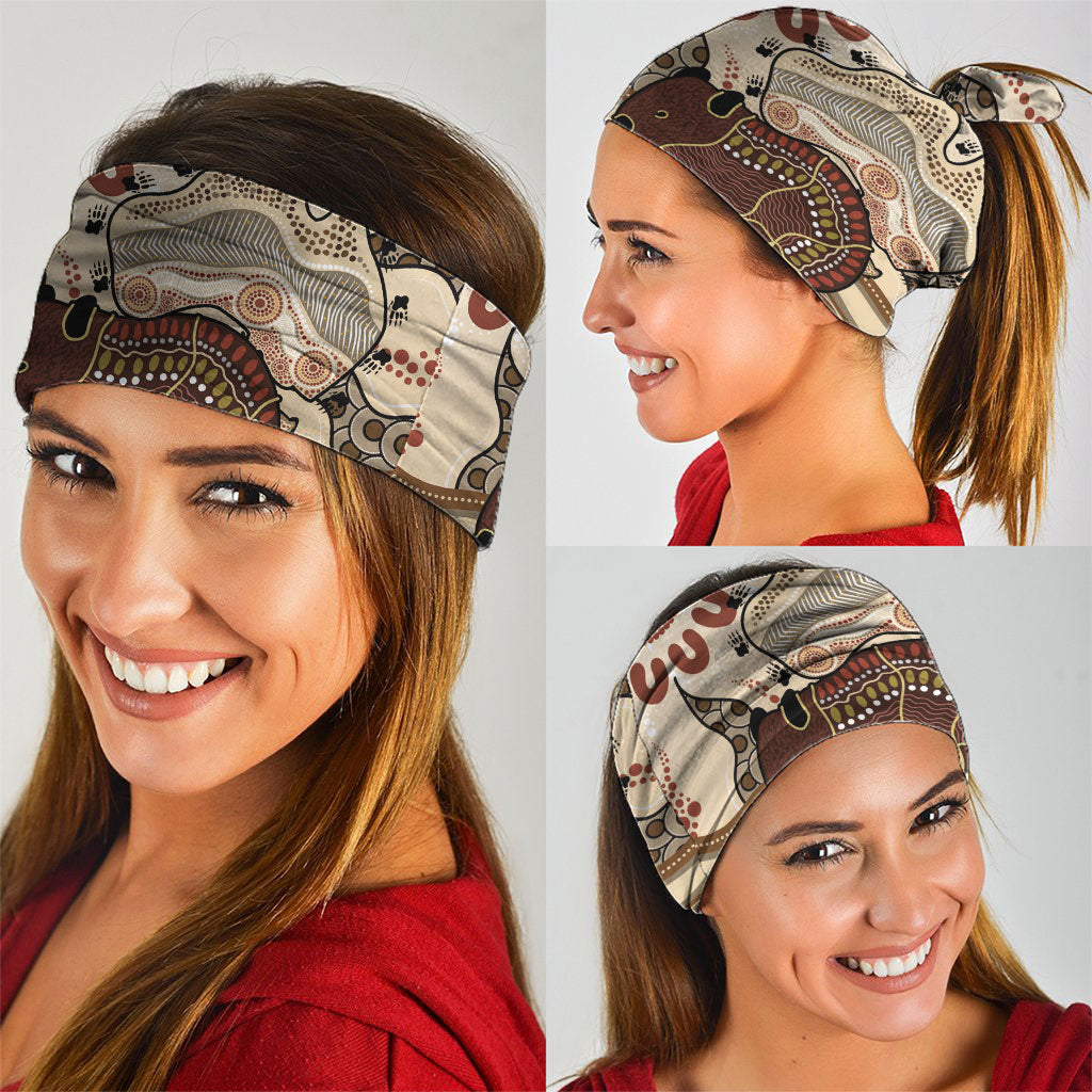 Australia Wombat Neck Gaiter Aussie Map Aboriginal Pattern