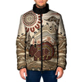 Australia Wombat Padded Jacket Aussie Map Aboriginal Pattern