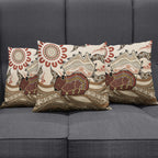 Australia Wombat Pillow Cover Aussie Map Aboriginal Pattern
