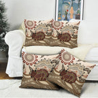 Australia Wombat Pillow Cover Aussie Map Aboriginal Pattern