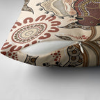 Australia Wombat Pillow Cover Aussie Map Aboriginal Pattern
