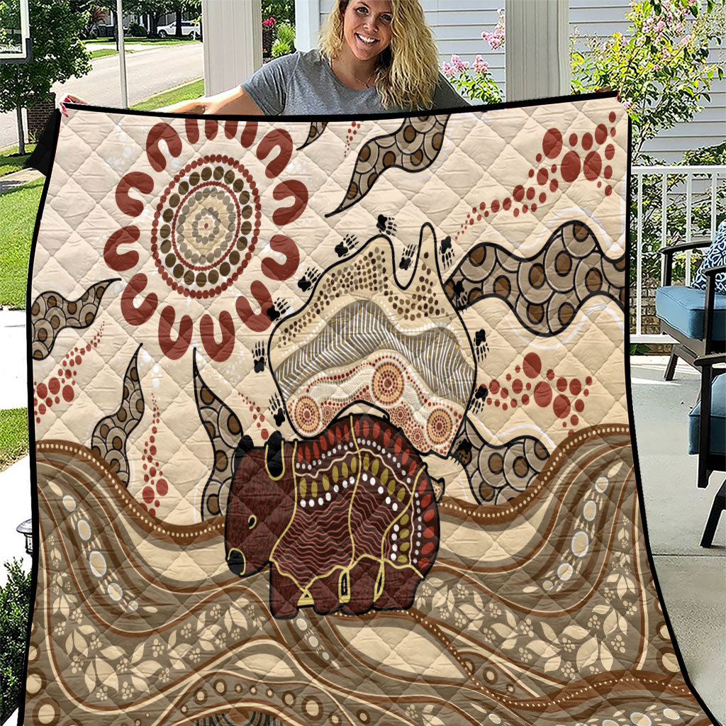 Australia Wombat Quilt Aussie Map Aboriginal Pattern