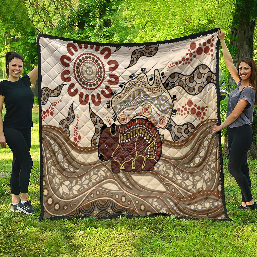 Australia Wombat Quilt Aussie Map Aboriginal Pattern