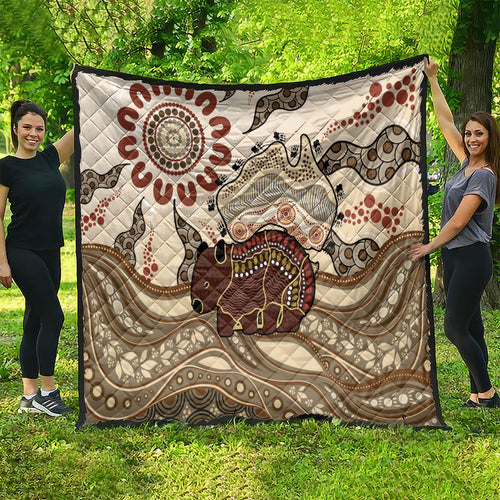 Australia Wombat Quilt Aussie Map Aboriginal Pattern
