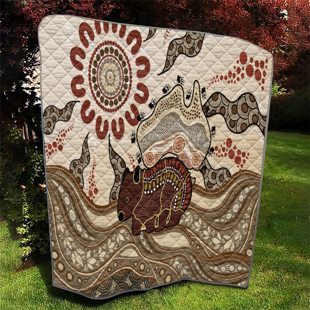 Australia Wombat Quilt Aussie Map Aboriginal Pattern