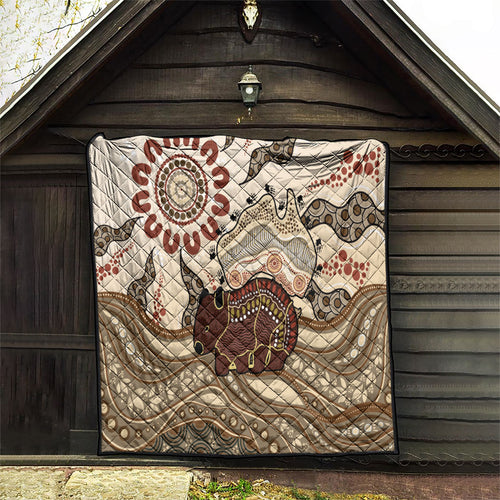 Australia Wombat Quilt Aussie Map Aboriginal Pattern