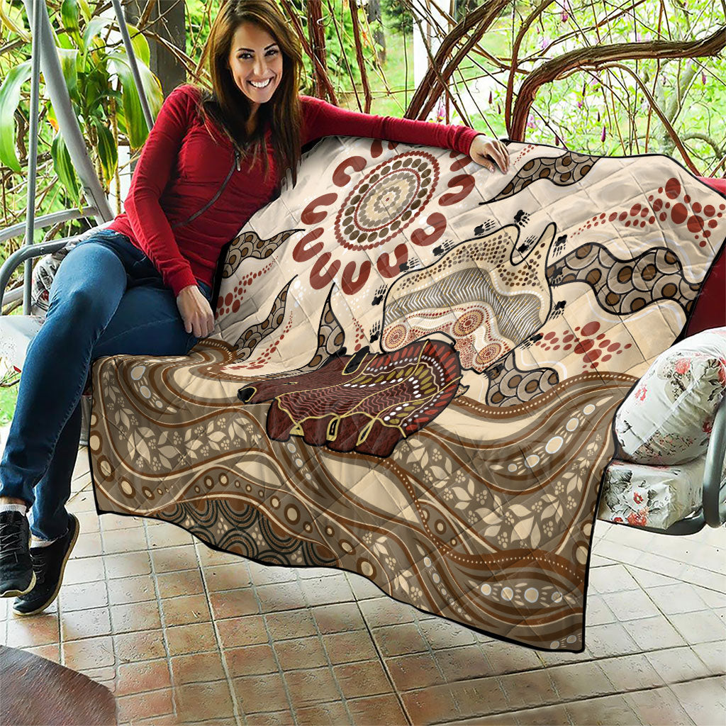 Australia Wombat Quilt Aussie Map Aboriginal Pattern
