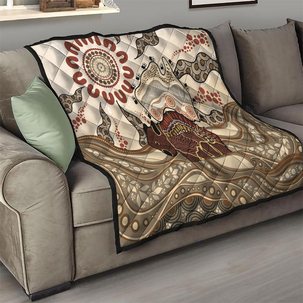 Australia Wombat Quilt Aussie Map Aboriginal Pattern