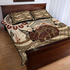 Australia Wombat Quilt Bed Set Aussie Map Aboriginal Pattern