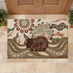 Australia Wombat Rubber Doormat Aussie Map Aboriginal Pattern