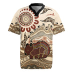 Australia Wombat Rugby Jersey Aussie Map Aboriginal Pattern