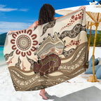 Australia Wombat Sarong Aussie Map Aboriginal Pattern