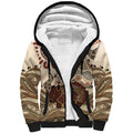 Australia Wombat Sherpa Hoodie Aussie Map Aboriginal Pattern