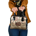 Australia Wombat Shoulder Handbag Aussie Map Aboriginal Pattern