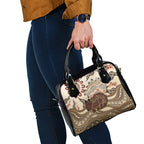 Australia Wombat Shoulder Handbag Aussie Map Aboriginal Pattern