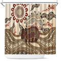 Australia Wombat Shower Curtain Aussie Map Aboriginal Pattern