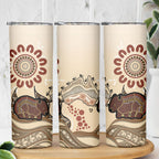 Australia Wombat Skinny Tumbler Aussie Map Aboriginal Pattern