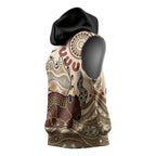 Australia Wombat Sleeveless Hoodie Aussie Map Aboriginal Pattern