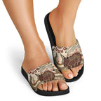 Australia Wombat Slide Sandals Aussie Map Aboriginal Pattern