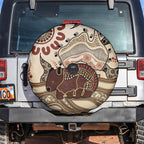 Australia Wombat Spare Tire Cover Aussie Map Aboriginal Pattern