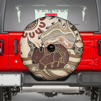 Australia Wombat Spare Tire Cover Aussie Map Aboriginal Pattern