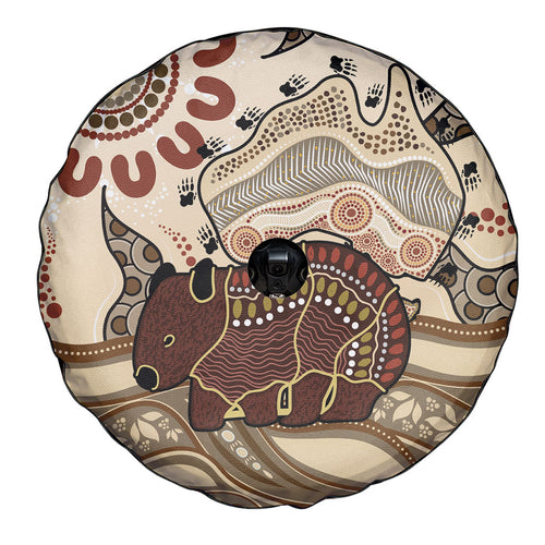 Australia Wombat Spare Tire Cover Aussie Map Aboriginal Pattern