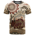 Australia Wombat T Shirt Aussie Map Aboriginal Pattern