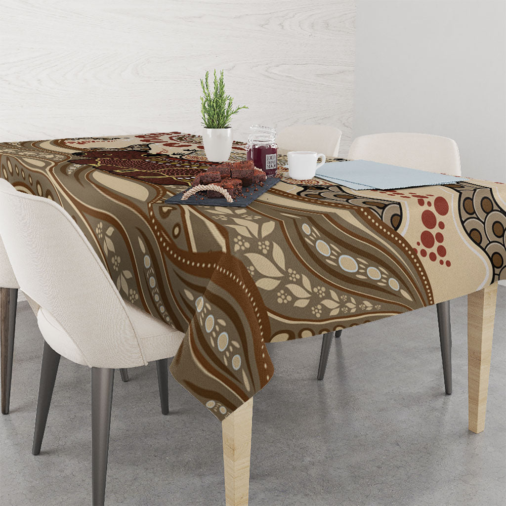 Australia Wombat Tablecloth Aussie Map Aboriginal Pattern