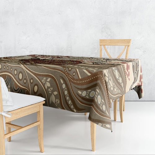 Australia Wombat Tablecloth Aussie Map Aboriginal Pattern