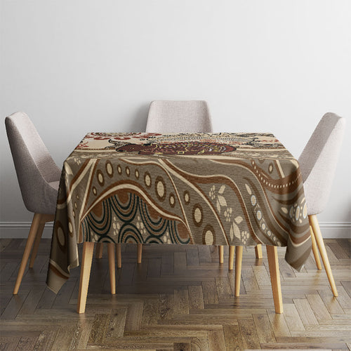 Australia Wombat Tablecloth Aussie Map Aboriginal Pattern