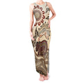 Australia Wombat Tank Maxi Dress Aussie Map Aboriginal Pattern
