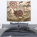 Australia Wombat Tapestry Aussie Map Aboriginal Pattern