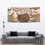 Australia Wombat Tapestry Aussie Map Aboriginal Pattern