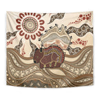 Australia Wombat Tapestry Aussie Map Aboriginal Pattern